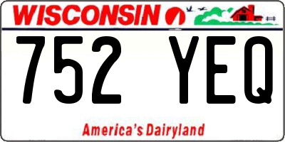WI license plate 752YEQ
