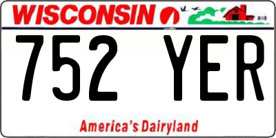 WI license plate 752YER