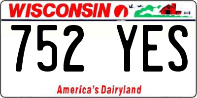 WI license plate 752YES