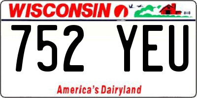 WI license plate 752YEU