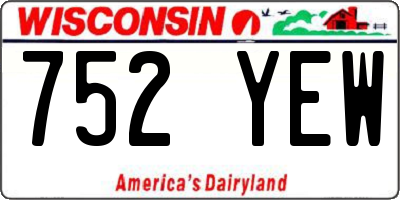 WI license plate 752YEW
