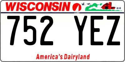 WI license plate 752YEZ