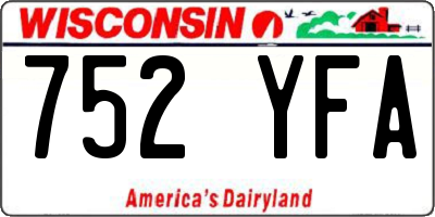 WI license plate 752YFA