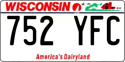 WI license plate 752YFC