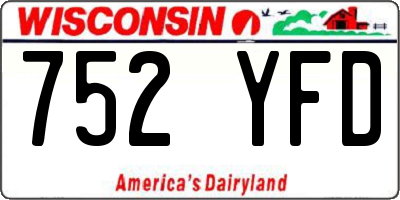 WI license plate 752YFD