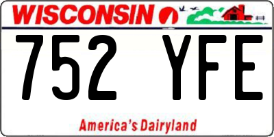 WI license plate 752YFE