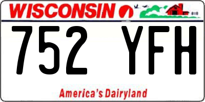 WI license plate 752YFH