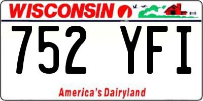 WI license plate 752YFI