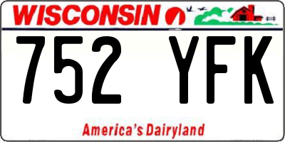 WI license plate 752YFK