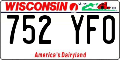 WI license plate 752YFO