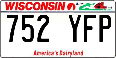 WI license plate 752YFP