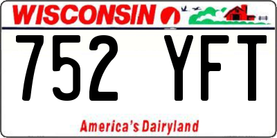 WI license plate 752YFT