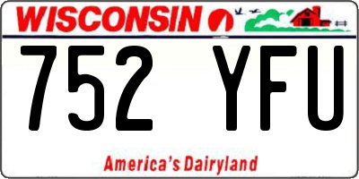 WI license plate 752YFU