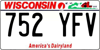 WI license plate 752YFV