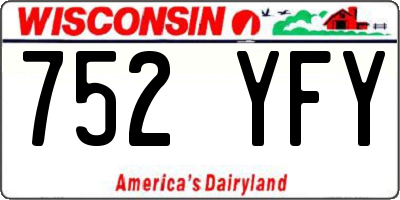 WI license plate 752YFY