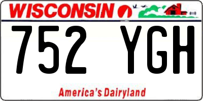 WI license plate 752YGH