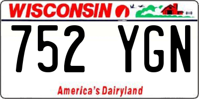 WI license plate 752YGN