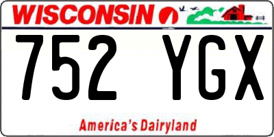 WI license plate 752YGX