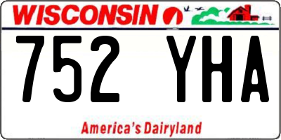 WI license plate 752YHA