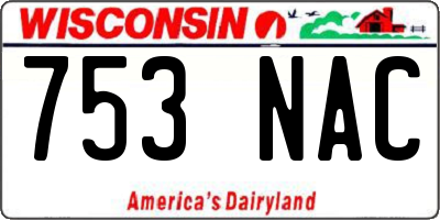 WI license plate 753NAC