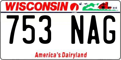 WI license plate 753NAG
