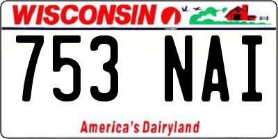 WI license plate 753NAI