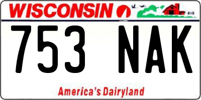 WI license plate 753NAK