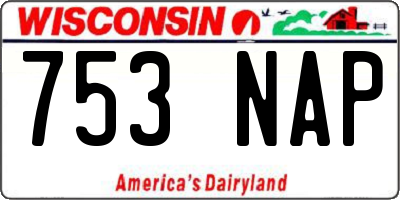 WI license plate 753NAP