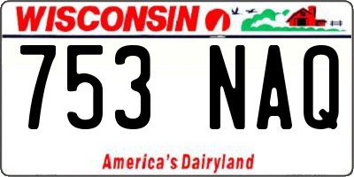 WI license plate 753NAQ