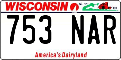 WI license plate 753NAR