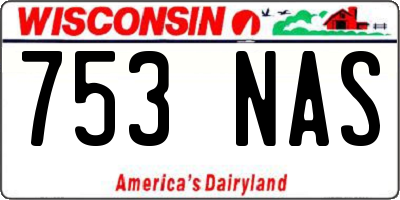 WI license plate 753NAS