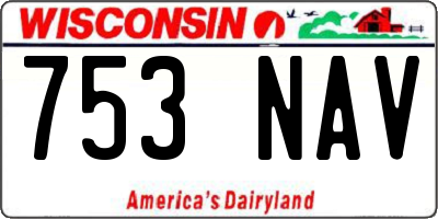 WI license plate 753NAV
