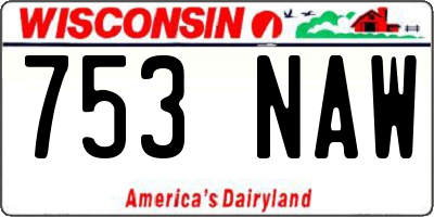 WI license plate 753NAW