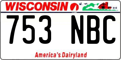 WI license plate 753NBC