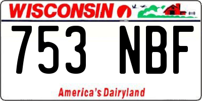 WI license plate 753NBF