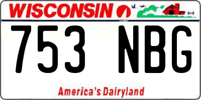 WI license plate 753NBG