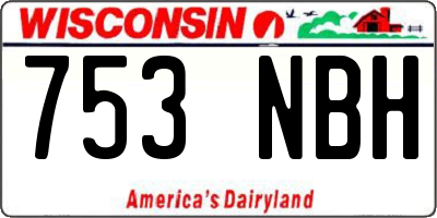 WI license plate 753NBH