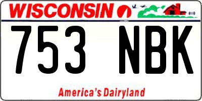 WI license plate 753NBK