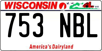 WI license plate 753NBL