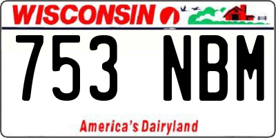 WI license plate 753NBM