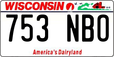 WI license plate 753NBO