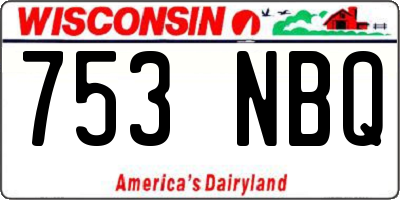 WI license plate 753NBQ