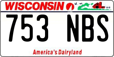 WI license plate 753NBS