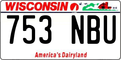WI license plate 753NBU