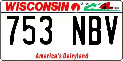 WI license plate 753NBV
