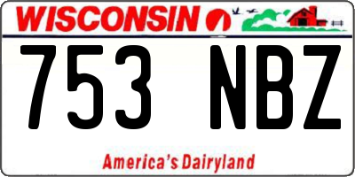 WI license plate 753NBZ
