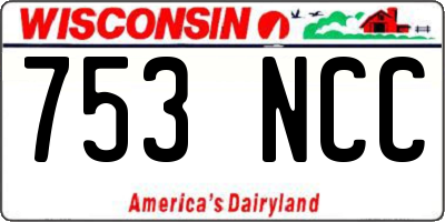WI license plate 753NCC