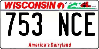 WI license plate 753NCE