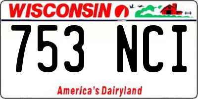WI license plate 753NCI