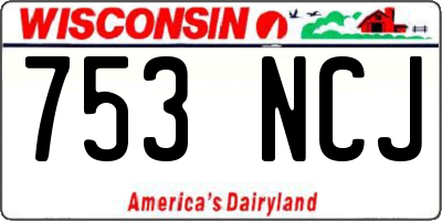 WI license plate 753NCJ